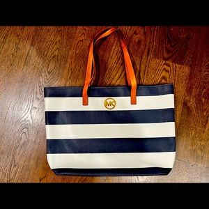 Michael Kors Tote Blue & White Striped